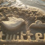 twitter icon sand sculpture